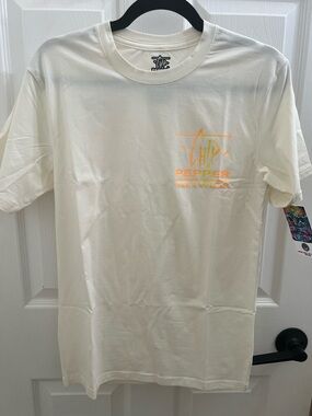 Unisex Chip & Pepper Cream Short Sleeve Tee with Orange Logo